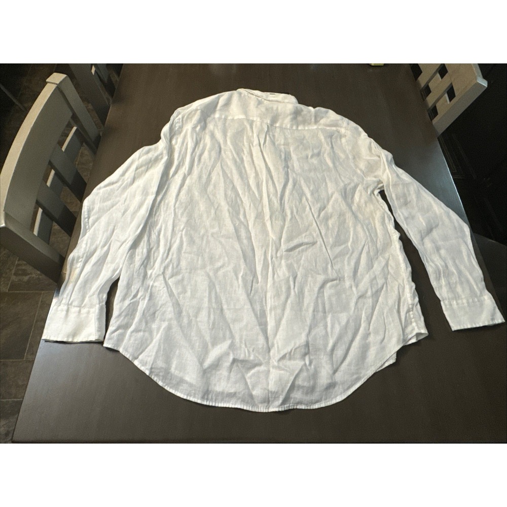 Polo Ralph Lauren White LINEN Long Sleeve Relax Fit Button Down Shirt - Picture 4 of 7